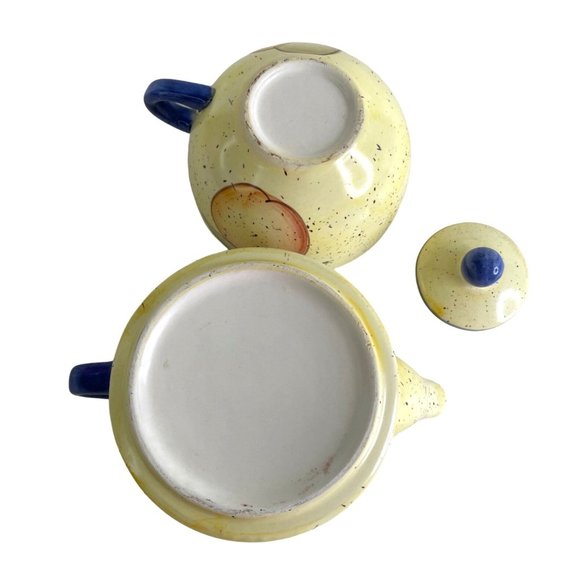 Teapot Cup Set Single Serve 2 Piece Oversize Cup Yellow Fruit Pattern 7" x 4.5" - Picture 7 of 7